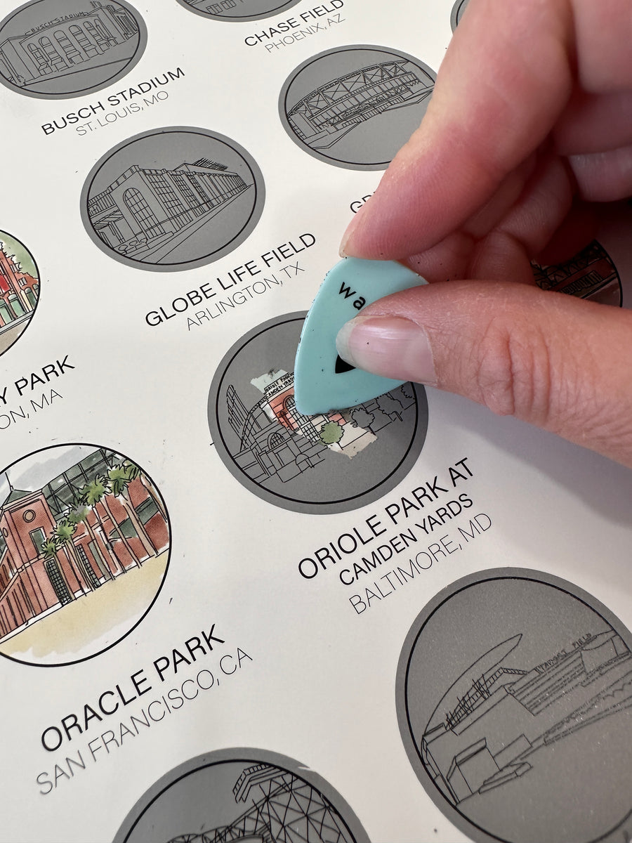 MLB Baseball Ballpark Scratch Off Waypoint Wanders