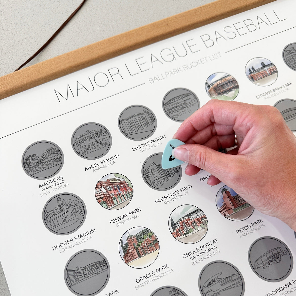 MLB Baseball Ballpark Scratch Off – Waypoint Wanders