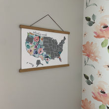 Load image into Gallery viewer, 19&quot; Magnetic Teak Wood Frame - US Maps