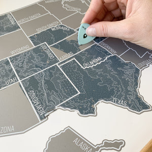 Blue Topo - US Scratch Off Map