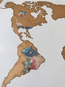 Muted Multi Color - World Scratch Off Map