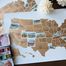 Load image into Gallery viewer, Watercolor Landmark Map