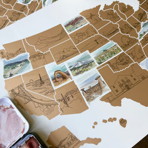 Watercolor Landmark Map