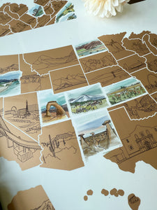 Watercolor Landmark Map