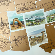 Load image into Gallery viewer, Watercolor Landmark Map