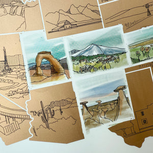 Watercolor Landmark Map