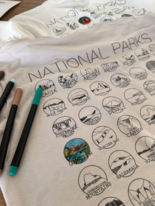 Fabric Markers with National Parks T Shirt