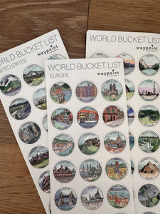 World Bucket List Stickers