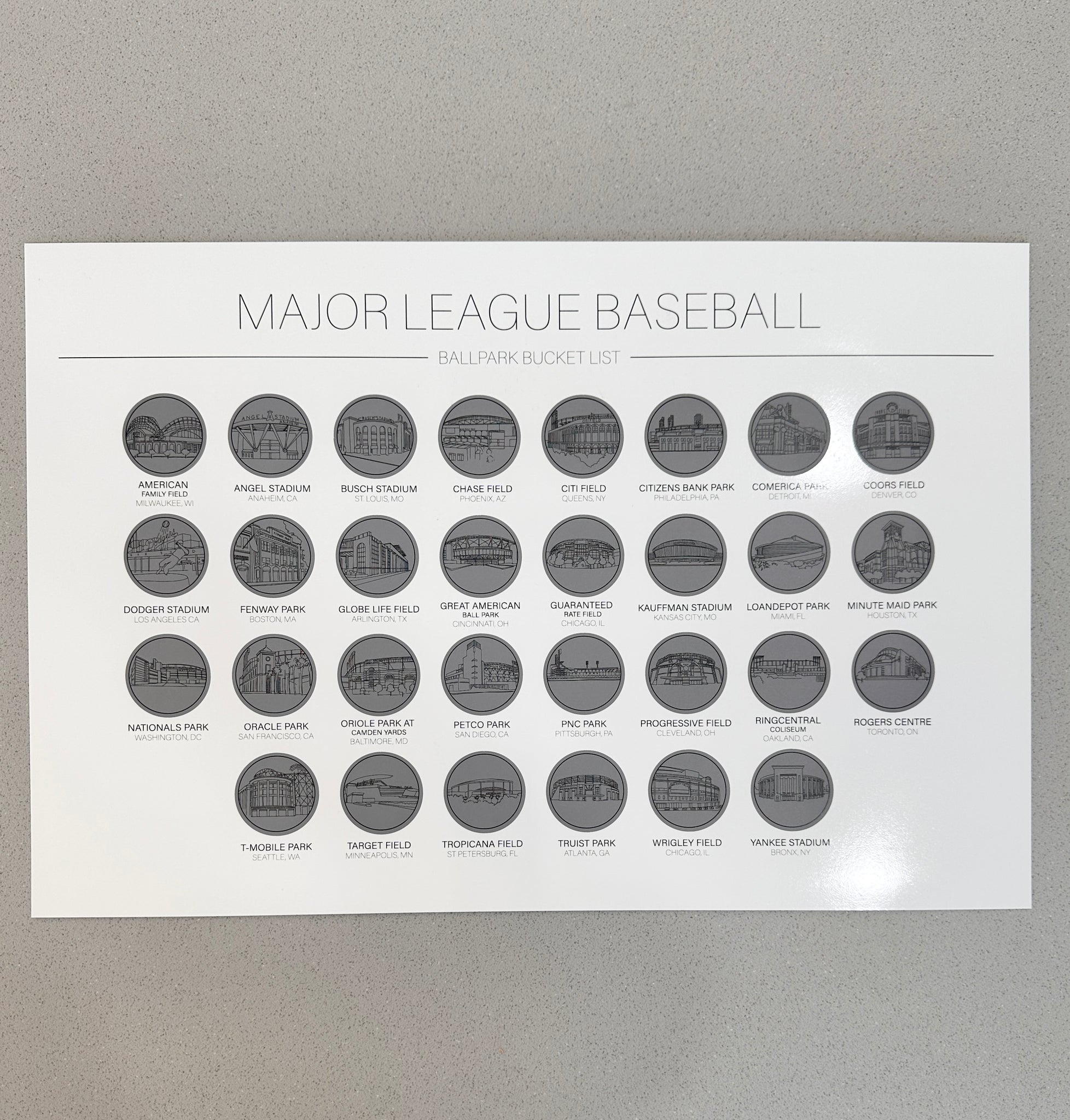 MLB Baseball Ballpark Scratch Off – Waypoint Wanders