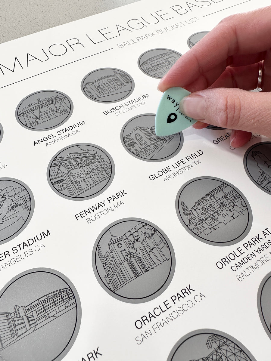 MLB Baseball Ballpark Scratch Off – Waypoint Wanders