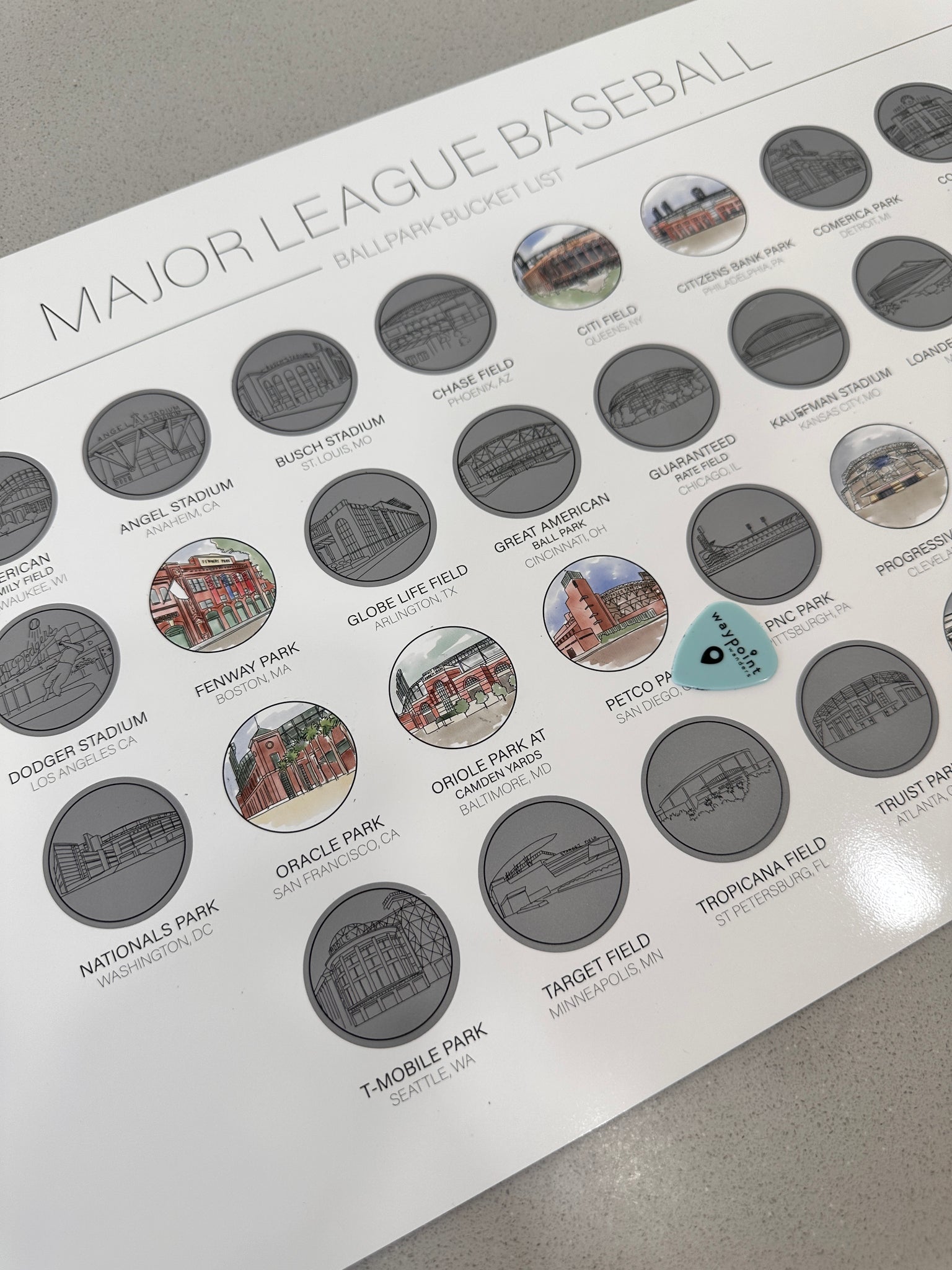 MLB Baseball Ballpark Scratch Off – Waypoint Wanders