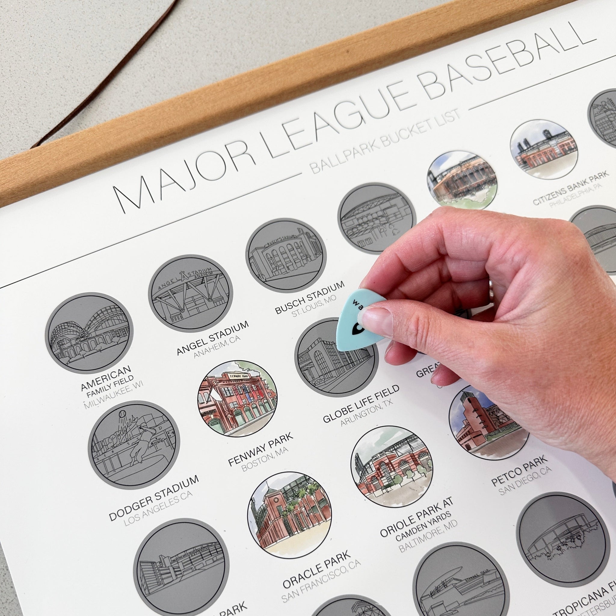 MLB Baseball Ballpark Scratch Off – Waypoint Wanders