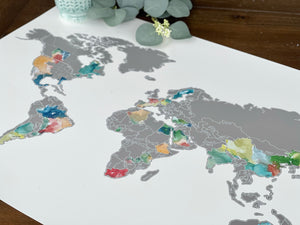 Muted Multi Color - World Scratch Off Map