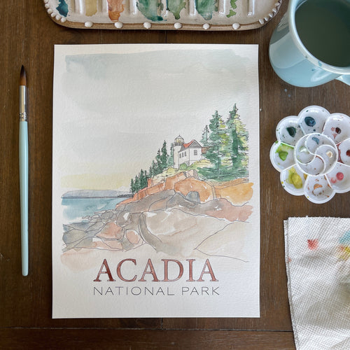 Watercolor DIY Kit of Acadia National Park