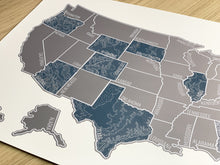 Load image into Gallery viewer, Blue Topo - US Scratch Off Map