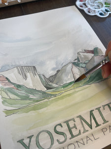 Yosemite National Park - DIY Watercolor